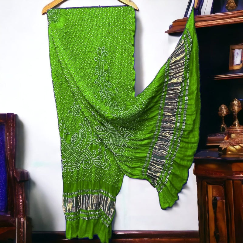 Pure Gaji Silk Dupatta - Leheriya