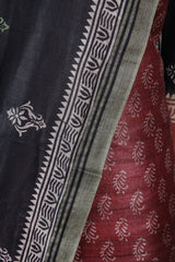 Pure Ghicha Silk Suit Hand Block Printed Salwar Kameez - Leheriya