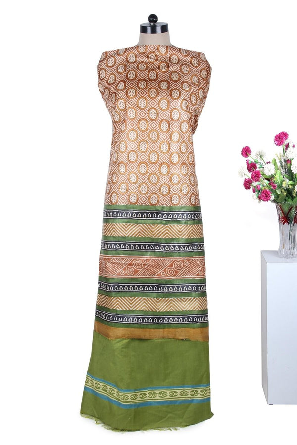 Pure Handloom Silk Suit with Maheshwari Silk Dupatta - Leheriya