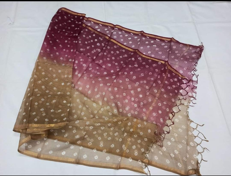 Pure Kota Doria Silk Dupatta - Leheriya