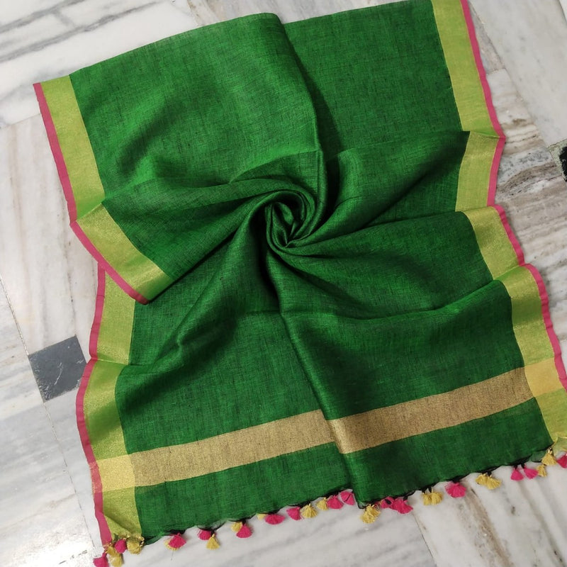 Pure Linen Dupatta - Leheriya