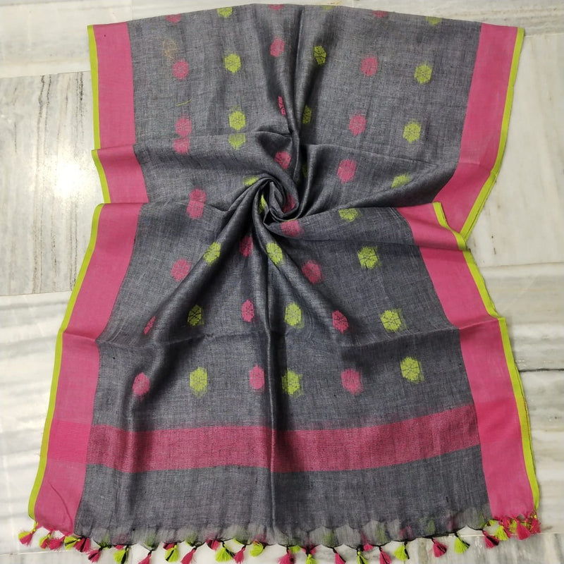 Pure Linen Dupatta - Leheriya
