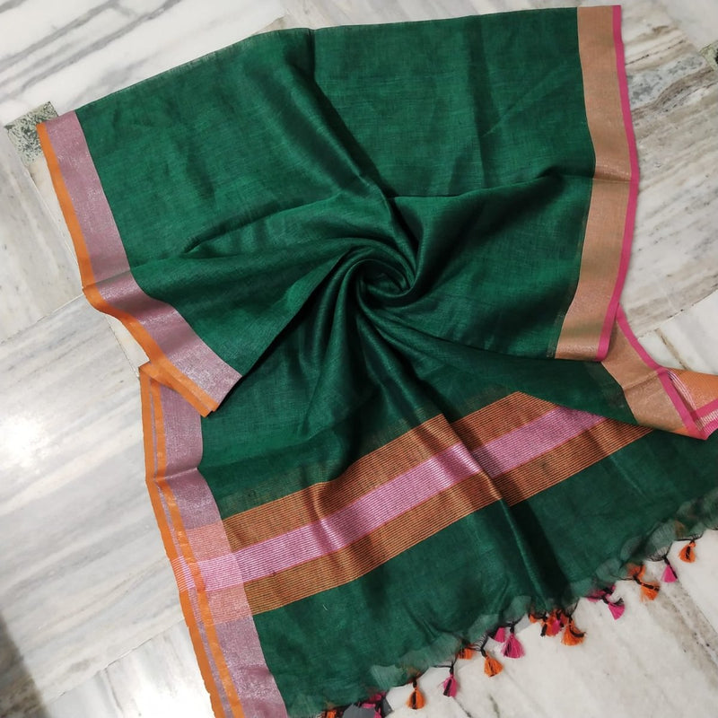 Pure Linen Dupatta - Leheriya