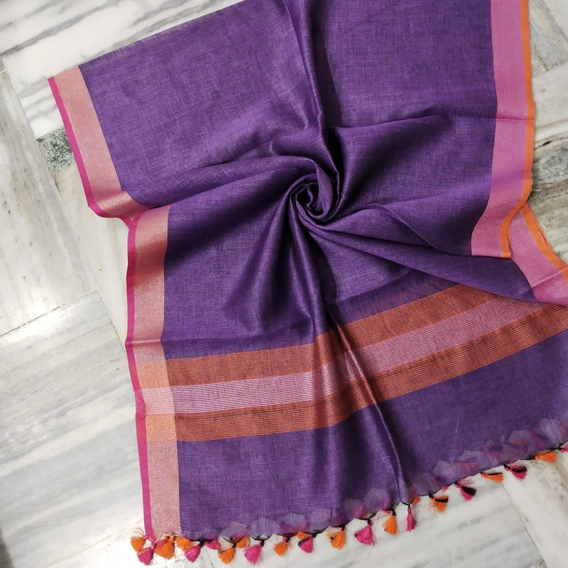 Pure Linen Dupatta - Leheriya