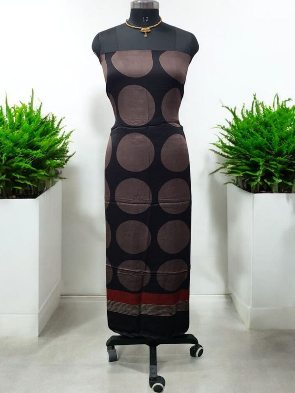 Pure Modal Silk Natural Ajrakh Hand Block Printed 2 pc Salwar Suit - Design 18 - Leheriya