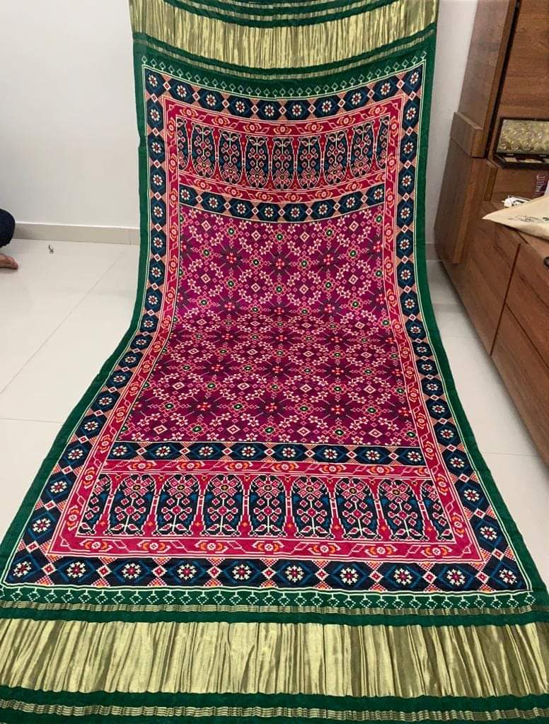 Pure Modal Silk Patola Digital Print Dupatta with Lagdi Patta - Leheriya