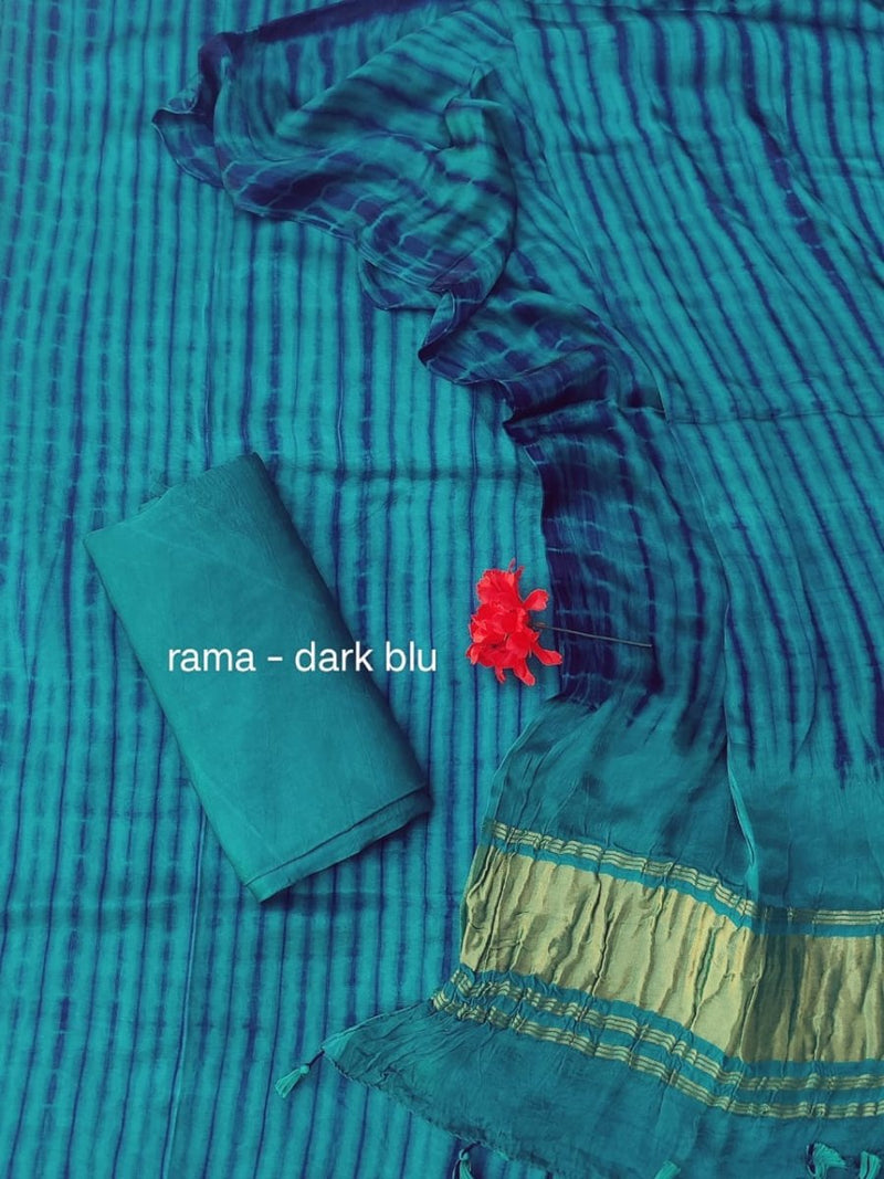 Pure Modal Silk Tie and Dye 3 pc Salwar Suit - Leheriya