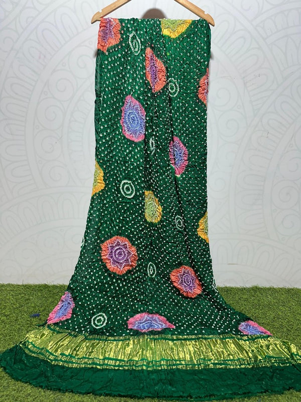Pure Modal Silk Tie & Dye Hand Bandhani Dupatta - Leheriya