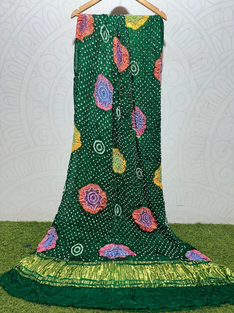 Pure Modal Silk Tie & Dye Hand Bandhani Dupatta - Leheriya