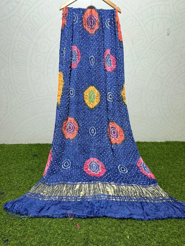 Pure Modal Silk Tie & Dye Hand Bandhani Dupatta - Leheriya
