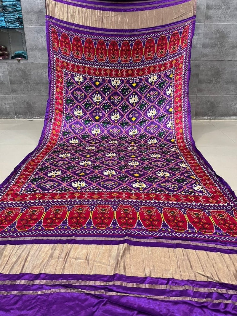 Pure Silk Patola Digital Print Dupatta with Silk Tissue Pallu - Leheriya