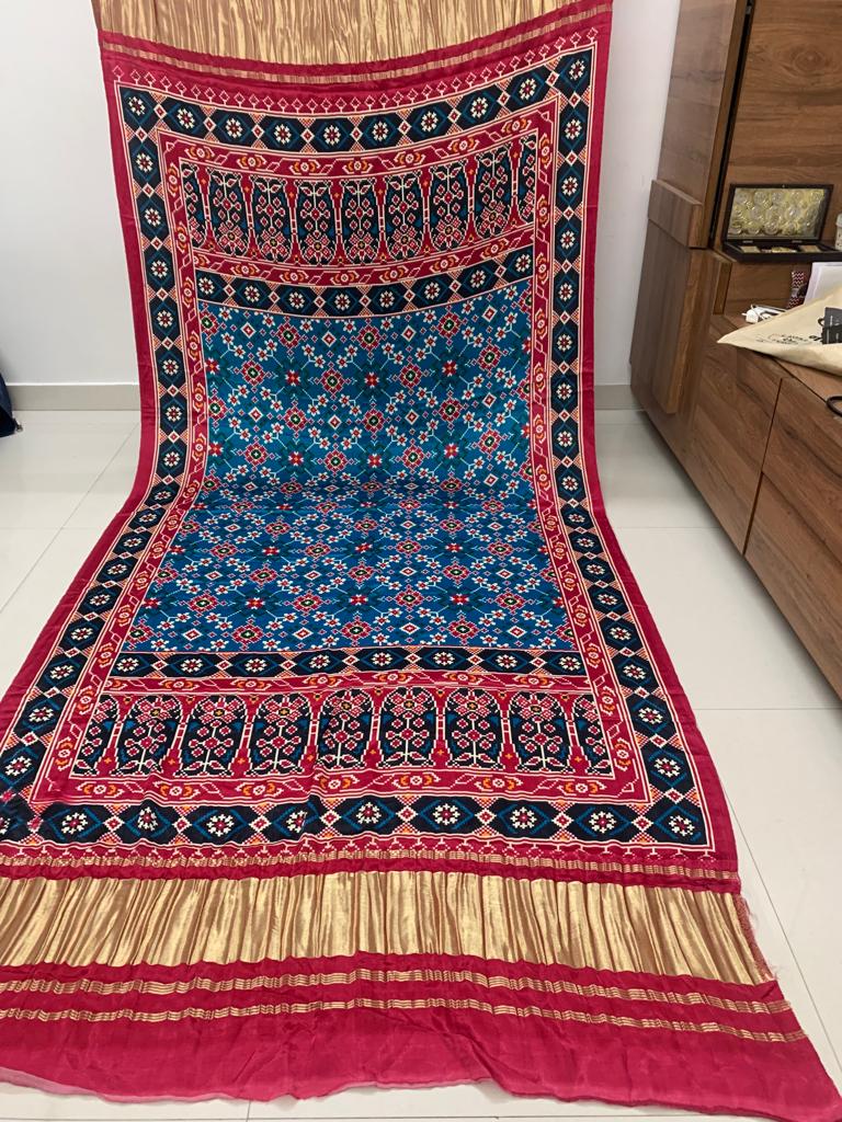 Pure Silk Patola Digital Print Dupatta with Silk Tissue Pallu - Limited Edition - Leheriya