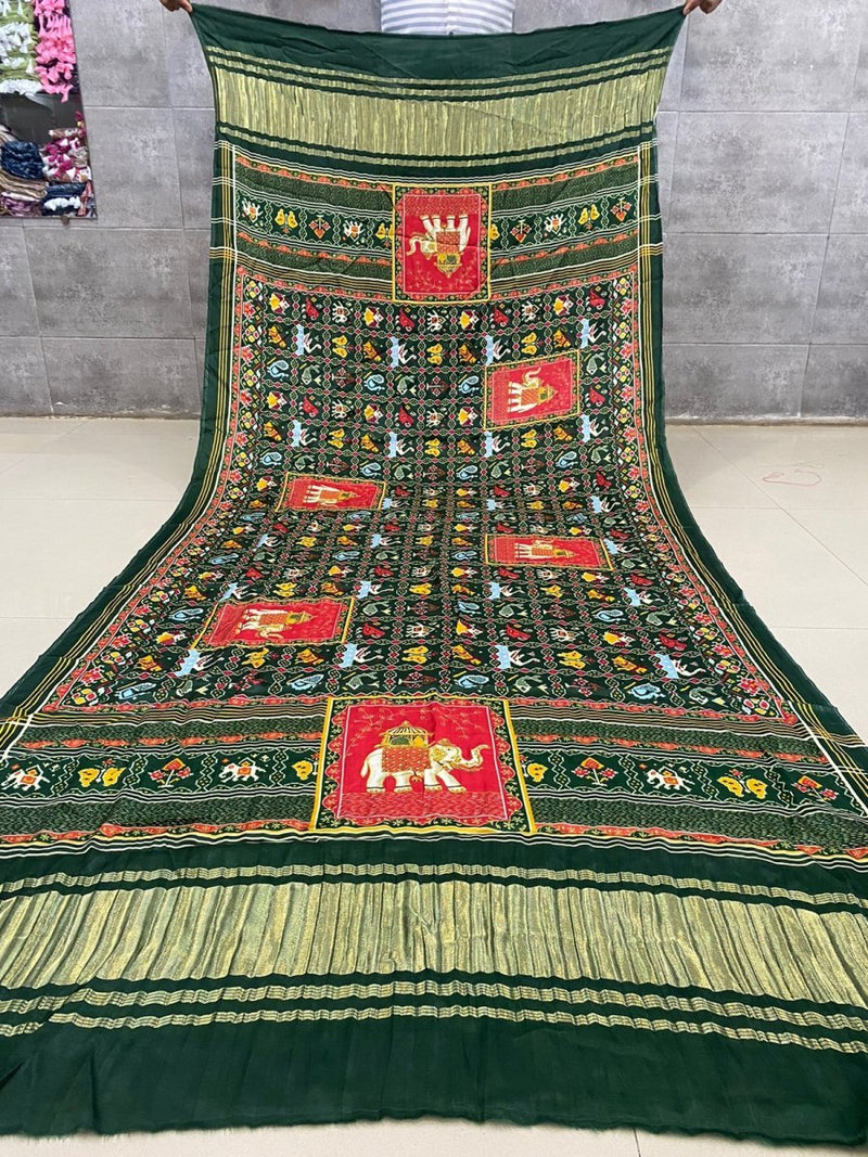 Pure Silk Patola Digital Print Dupatta with Silk Tissue Pallu - Limited Edition - Leheriya