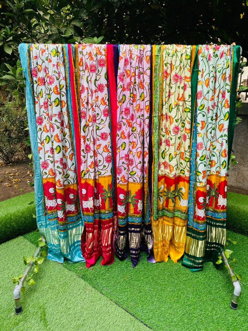 Pure Silk Patola Pichwai Print Dupatta with Lagdi Patta - Limited Edition - Leheriya