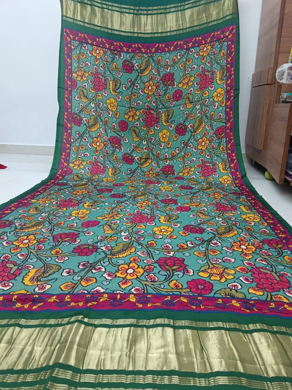 Pure Silk Patola Print Dupatta with Silk Tissue Pallu - Leheriya