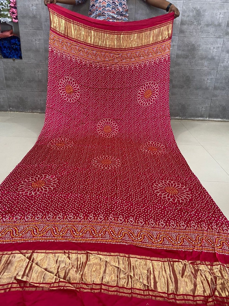 Pure Silk Patola Print Dupatta with Silk Tissue Pallu - Leheriya