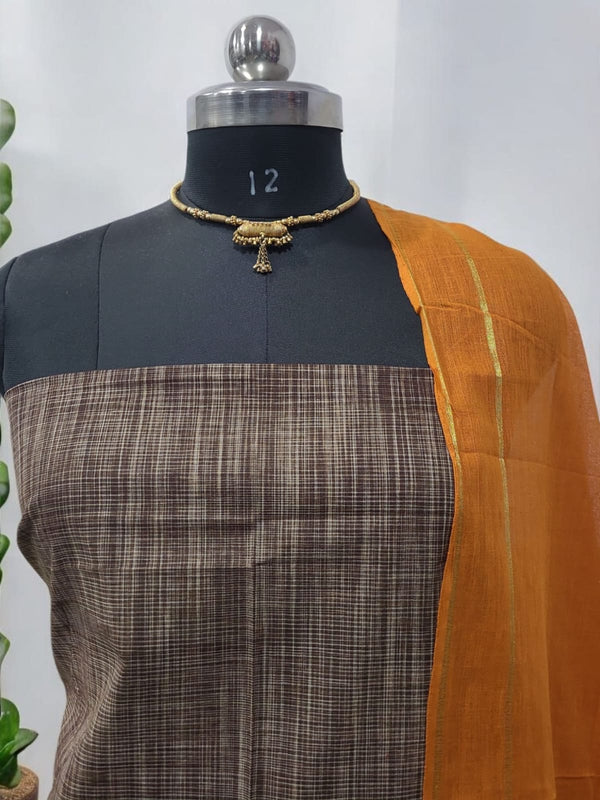 Pure South Cotton Handloom Salwar Suit - Leheriya
