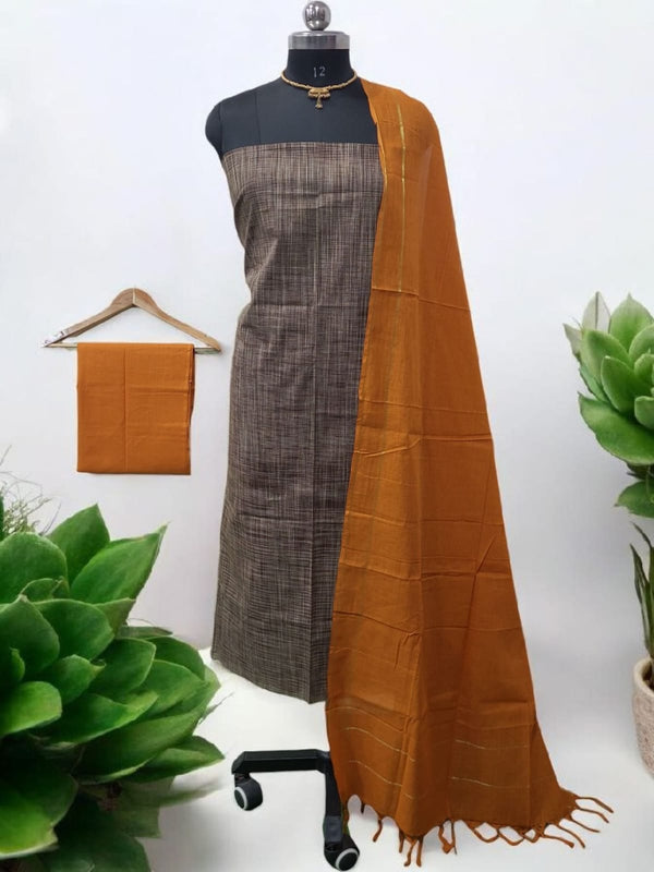 Pure South Cotton Handloom Salwar Suit - Leheriya