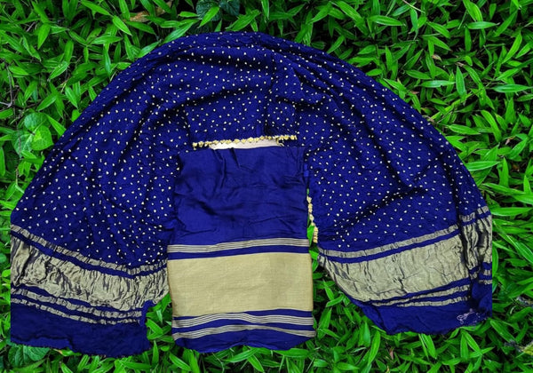 Pure Modal Silk 2 pc Salwar Suit | Lapis Blue |