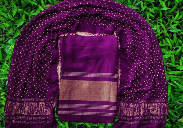 Pure Modal Silk 2 pc Salwar Suit | Royal Purple |