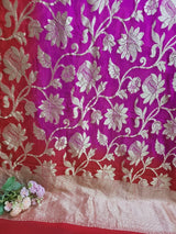 Silk Mark Certified Handloom Pure Georgette Water Zari Banarasi Dupattas - Leheriya