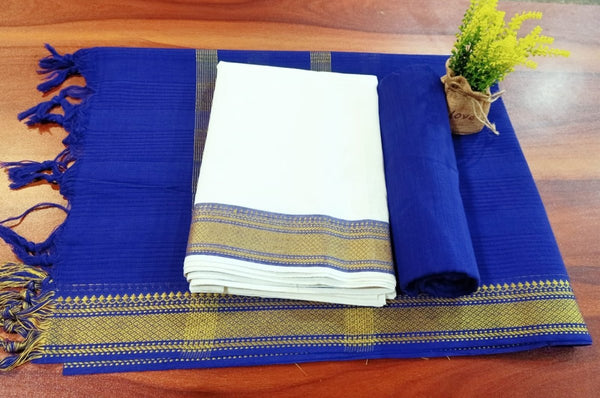 South Cotton Mangalgiri 3pc Salwar Suit - Leheriya