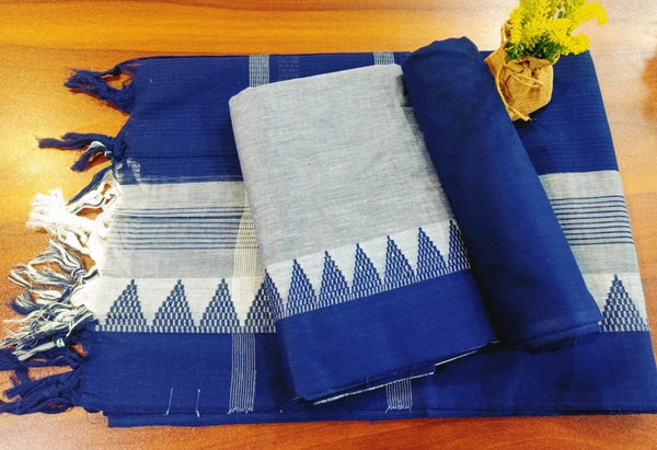 South Cotton Mangalgiri 3pc Salwar Suit - Leheriya
