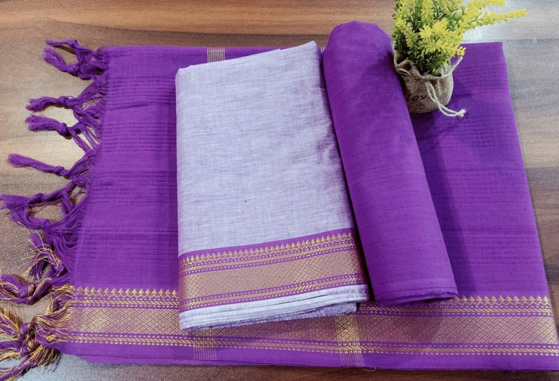 South Cotton Mangalgiri 3pc Salwar Suit - Leheriya