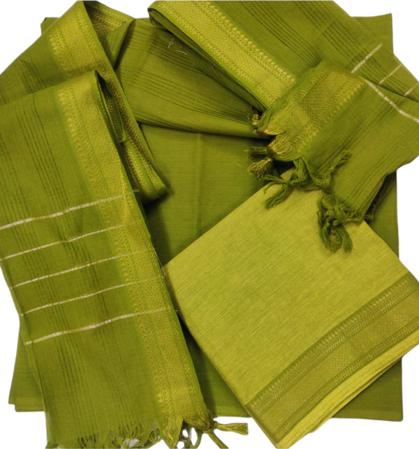 South Cotton Mangalgiri 3pc Salwar Suit - Leheriya