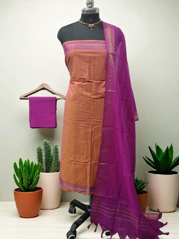 South Cotton Mangalgiri Salwar Suit with Nizam Border || - Leheriya