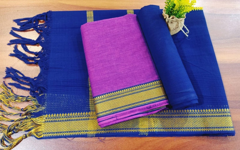 South Cotton Mangalgiri Salwar Suit with Nizam Border - Leheriya