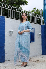 Unstitched 3 pc Kota Doria Cotton Salwar Suits - Leheriya