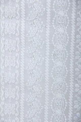 White Georgette Suit with Heavy Embroidery on Top and Dupatta - Leheriya