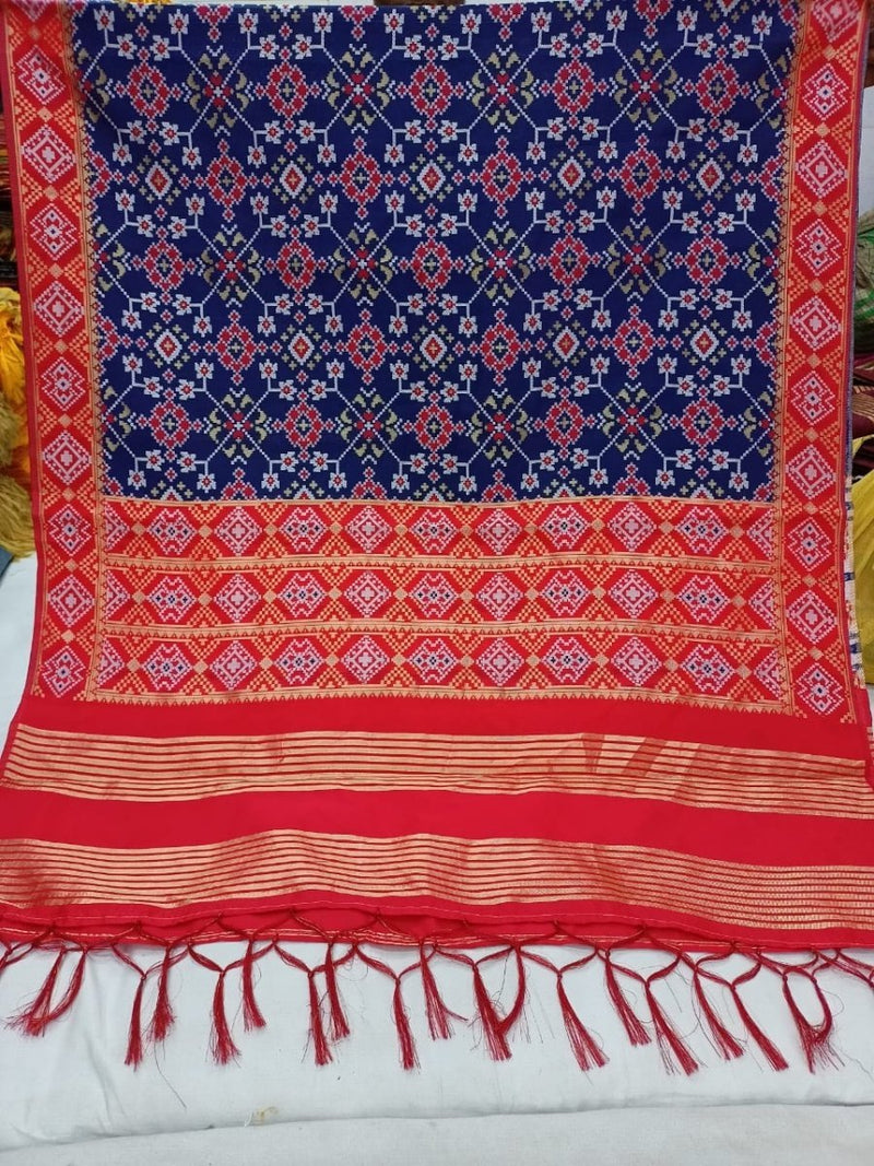 Woven Patola Banarasi Silk Dupatta - Leheriya