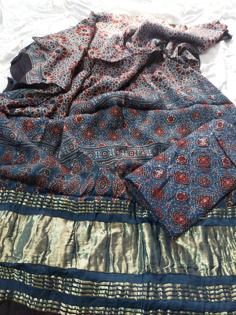 Pure Modal Silk Ajrakh Salwar Suit