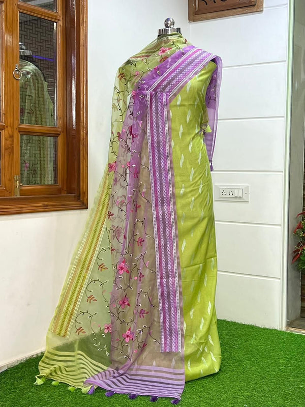 Pure Banarasi Organza Premium Quality Unstitched Salwar Suit