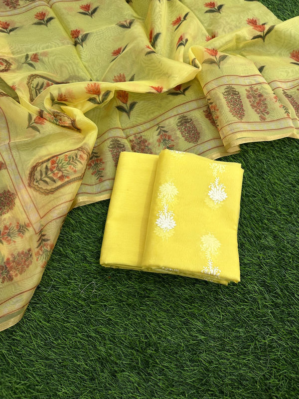 Pure Banarasi Silk Unstitched Suit With Banarasi Dupatta
