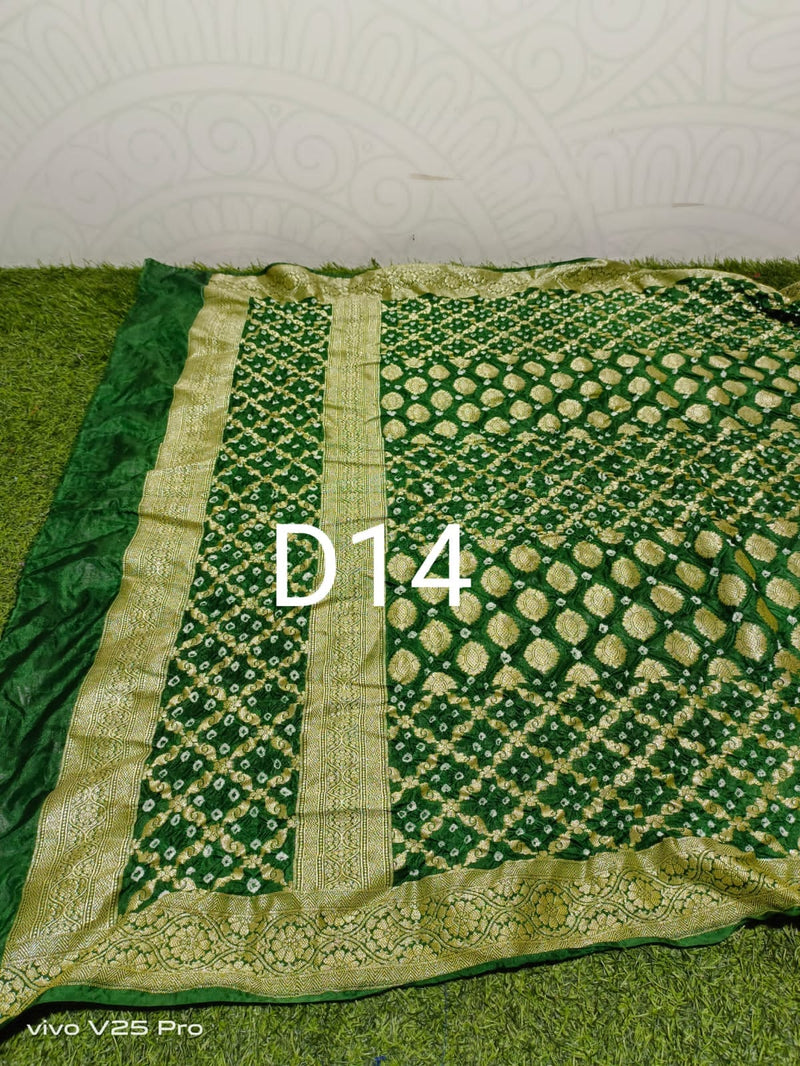 Semi Kanjivaram Silk Bandhani Gharchola Dupatta