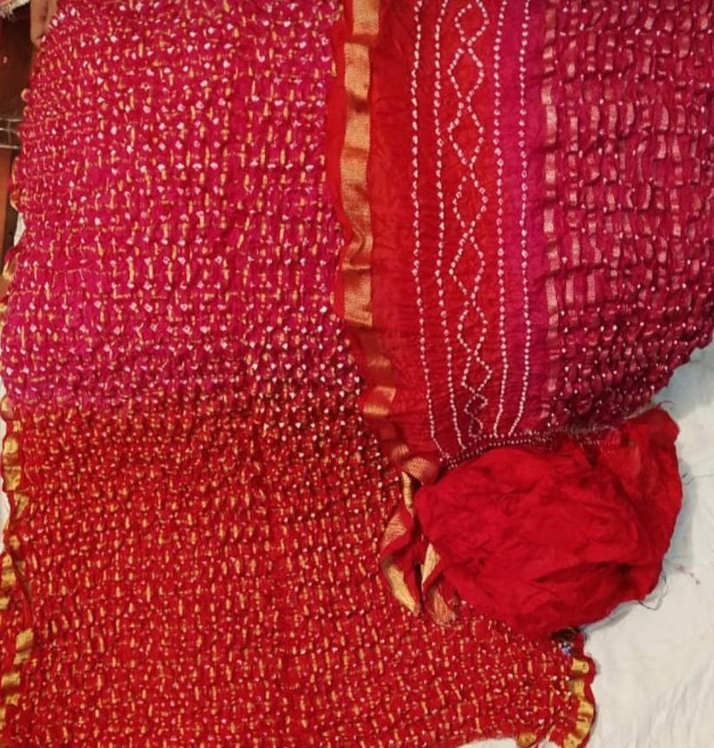 Handmade Bandhej Ghatchola Unstitched Salwar Suit