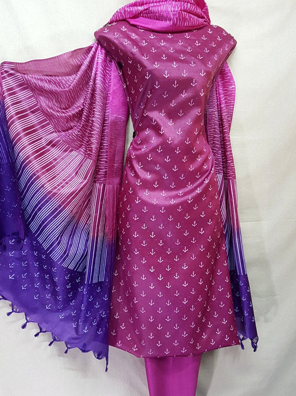 Unique Hand Work Tussar Silk Dress Material at Rs.2099/Piece in kottayam  offer by Cactus Fabric Hut
