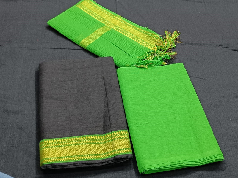 South Cotton Mangalgiri Salwar Suit with Nizam Border