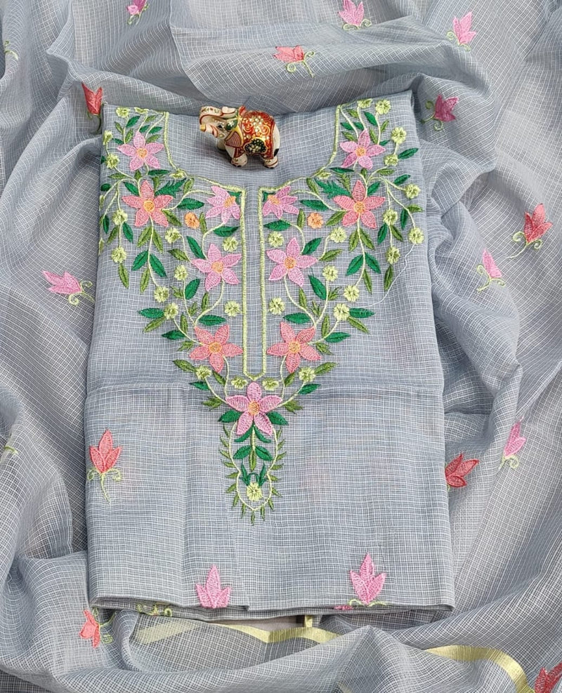 Leheriya Exclusive Premium Quality Kota Doria Embroidered Salwar Suit