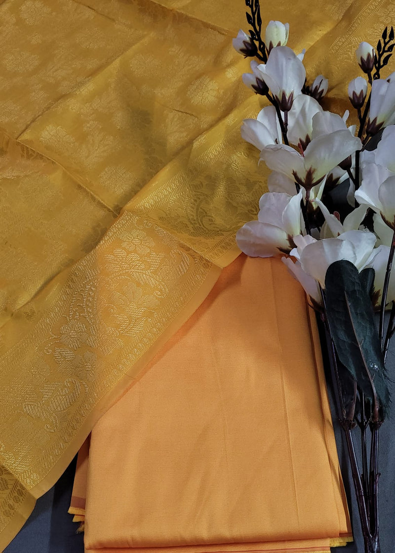 Premium Quality Plain Silk Suit with Banarasi Silk Dupatta
