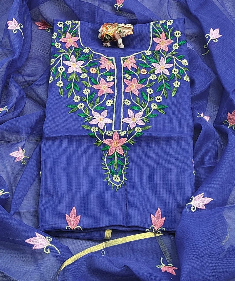 Leheriya Exclusive Premium Quality Kota Doria Embroidered Salwar Suit