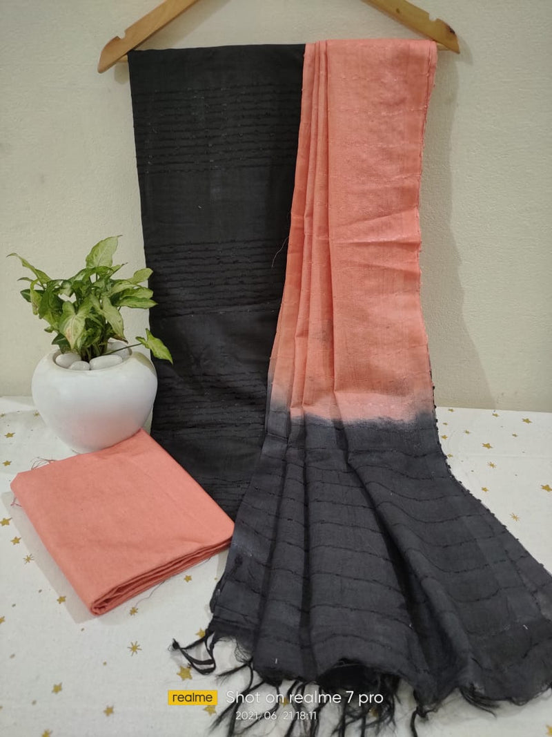Premium Quality Katan Silk Flag Stripe Salwar Suit