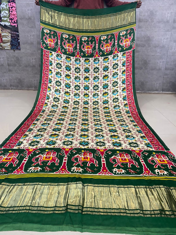 Pure Silk Patola Print Dupatta with Silk Tissue Pallu