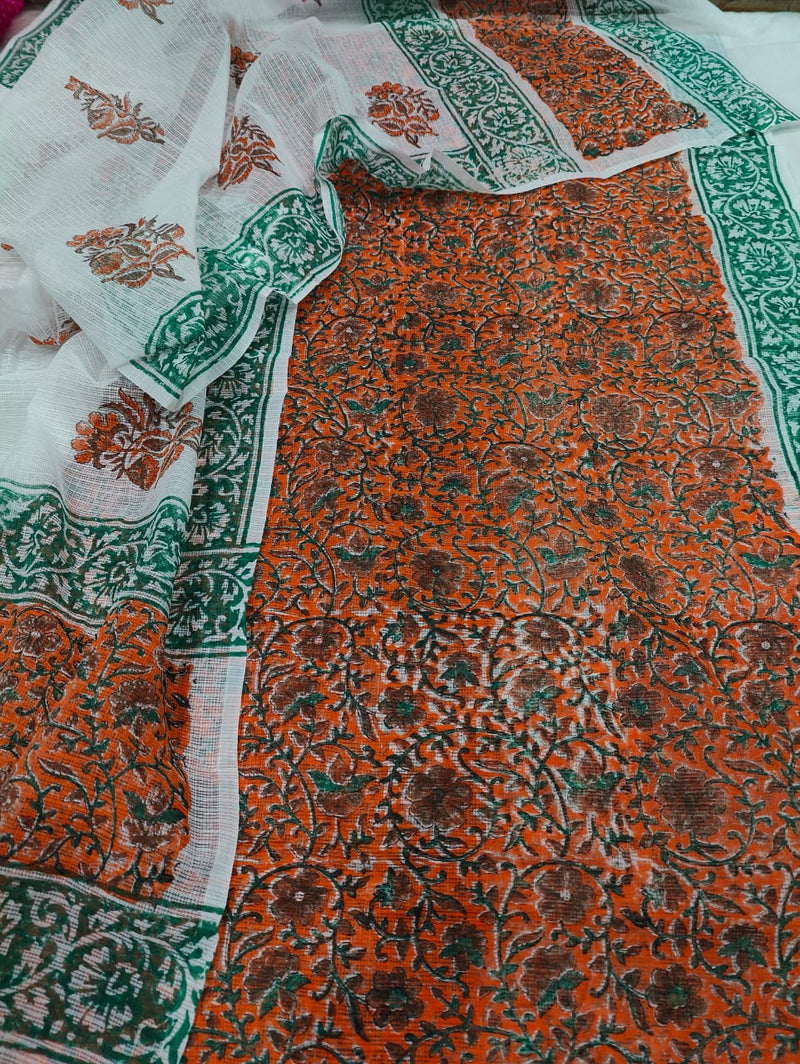 Printed Kota Doria Salwar Suit