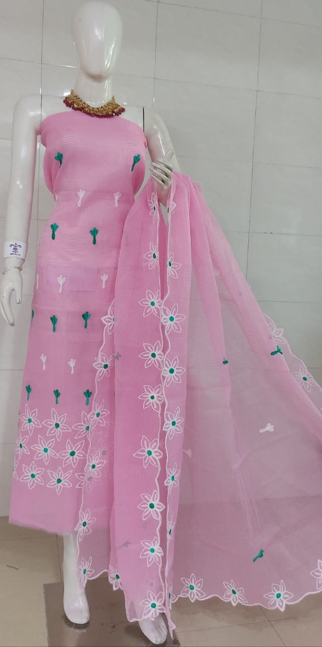 Kota Doria Embroidery Salwar Suit