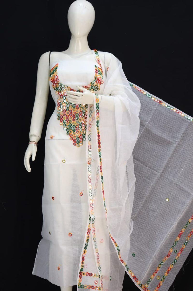 Kota Doria Embroidery Salwar Suit