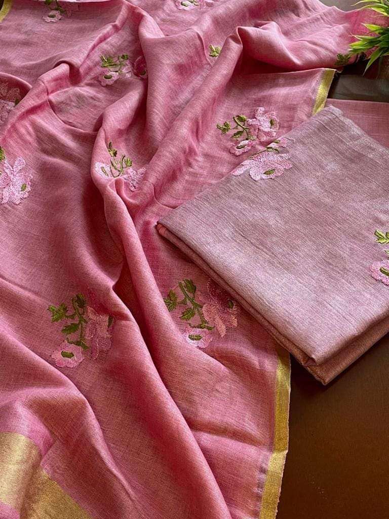 Premium Quality Bhagalpuri Cotton Salwar Suit with Resham Work